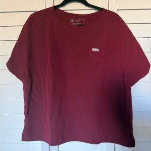 Figs Arua relaxed scrub, Burgundy